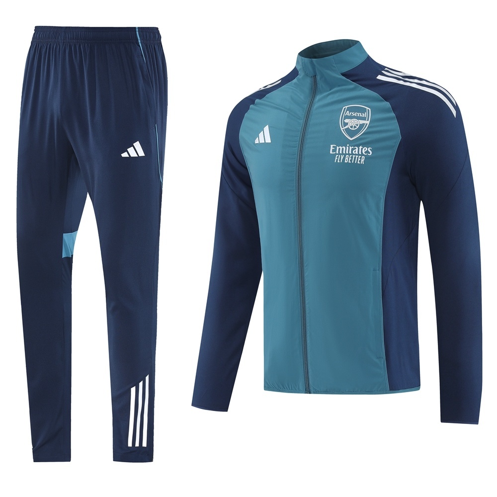 25/26 Arsenal Blue Full Zipper Jacket+Long Pants S-3XL