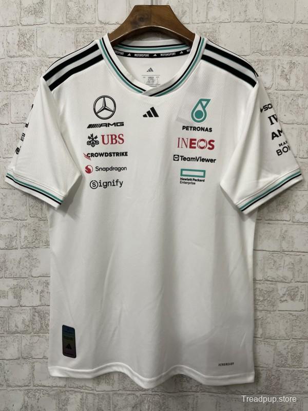 2026 F1 Mercedes-AMG Petronas F1 Team White with Teal and Black Trim Jersey