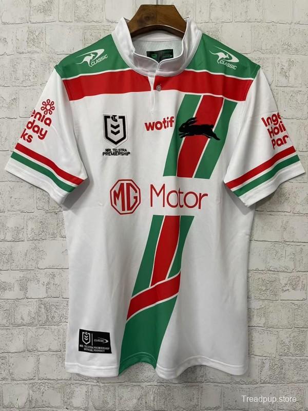 25/26 South Sydney Rabbitohs White with Red and Green Chevron Jersey