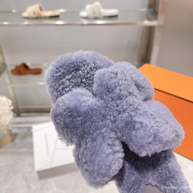 H Teddy Wool H Slippers Flat Sole - LY00240