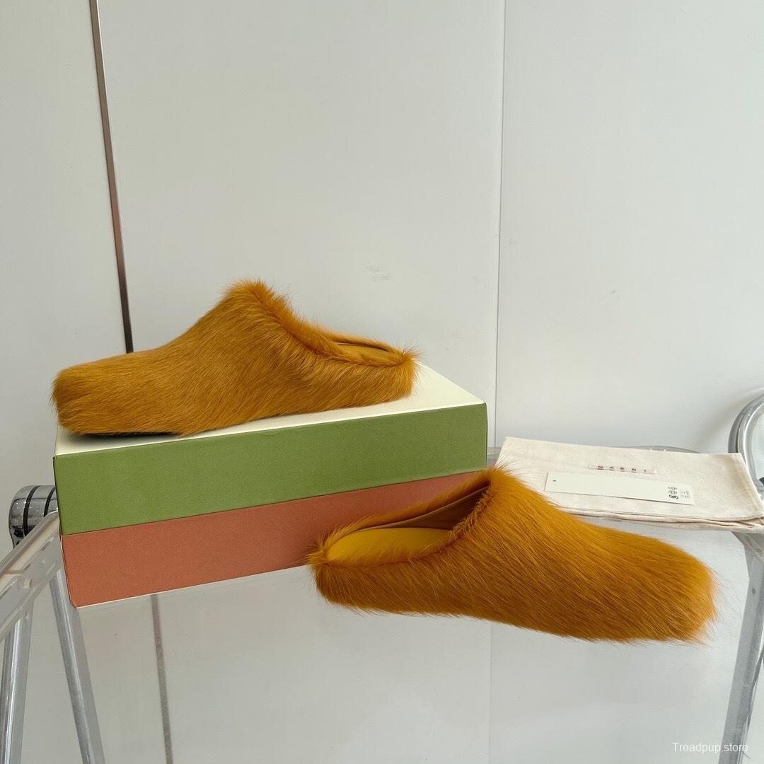 Marni 2025/SS Mule Shoes with Pony Hair - LY00