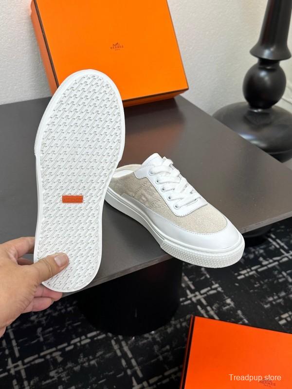 Hermès Deep Series Couple White Sneakers Casual Skate Shoes - AS00320