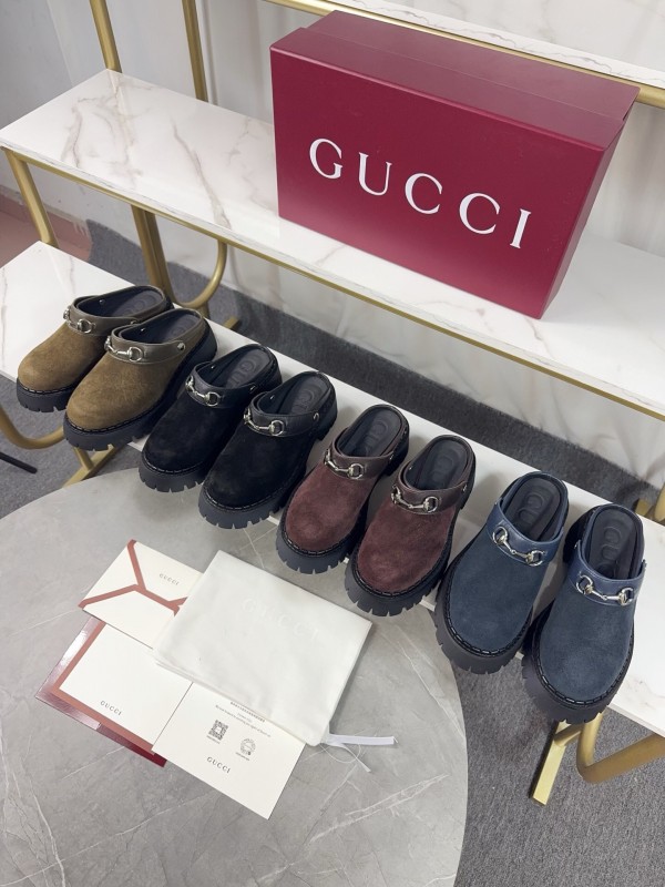 Gucci 2025/SS Double GG Grooved Platform Loafers - KFY00280