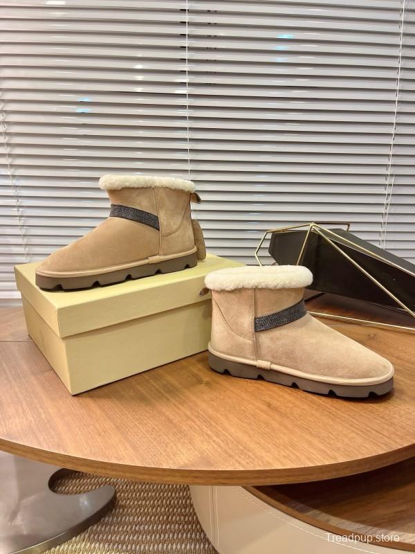 Brunello Cucinelli Winter New Snow Boots Lamb Fur Buns Boots - AS00350