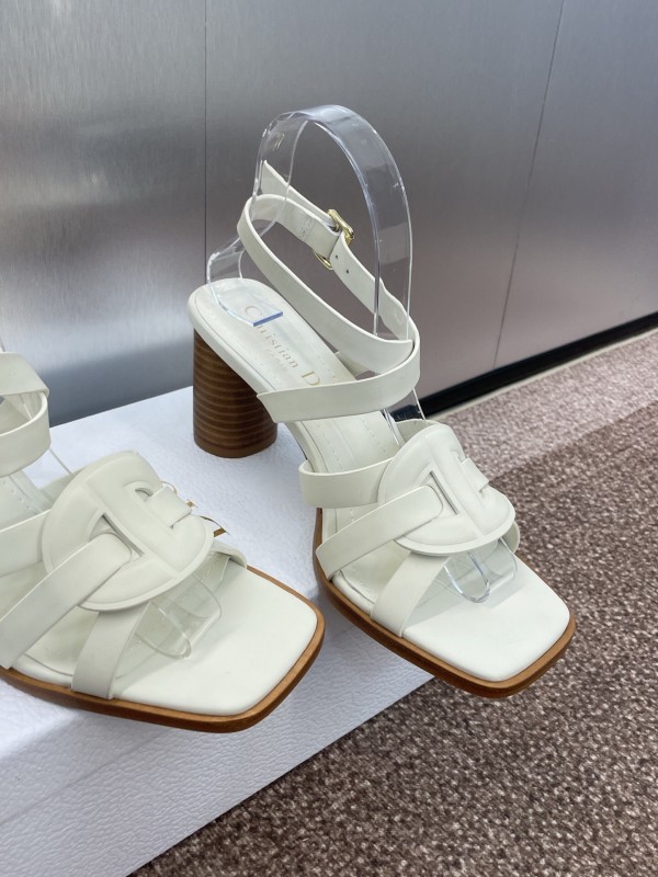 Dior D-Club Spring Summer New Jelly Color Hollow Layered Cross Strap High Heel Women Shoes - KFY00290