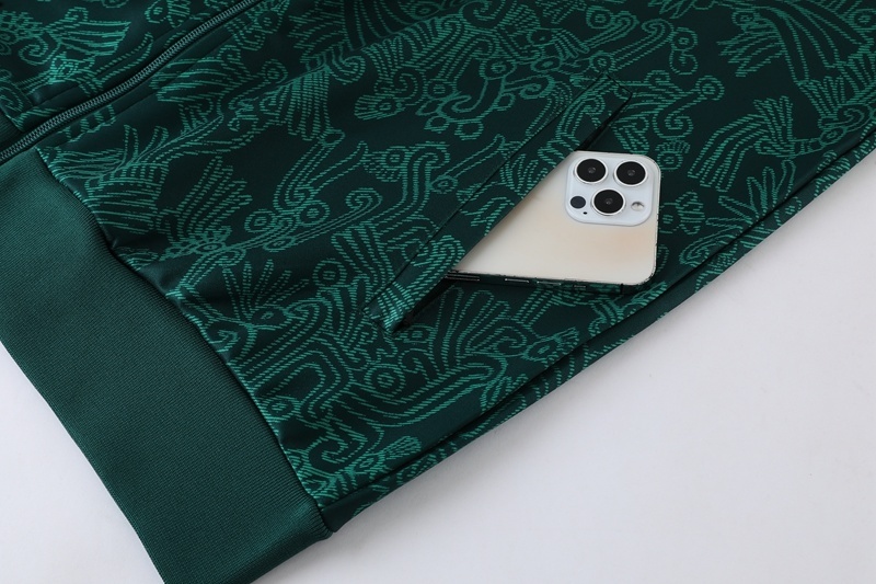2025 Mexico Green Full Zipper Jacket+Long Pants