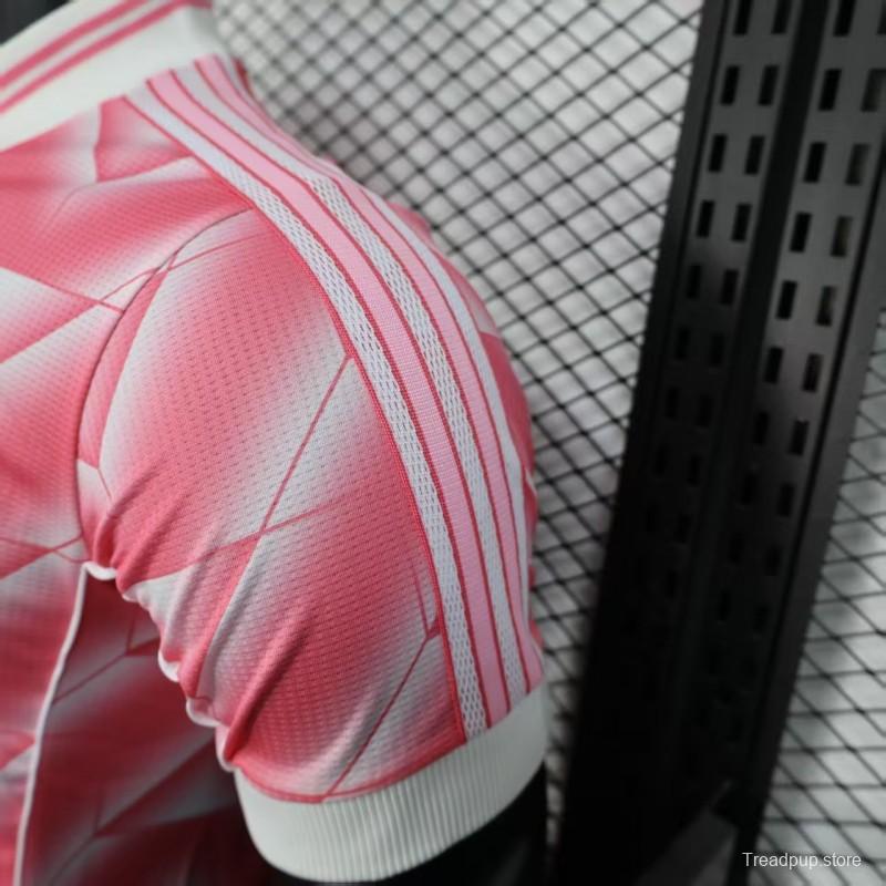 Player Version 1988/89 Real Madrid Third Pink with Geometric Chevron Pattern Jersey