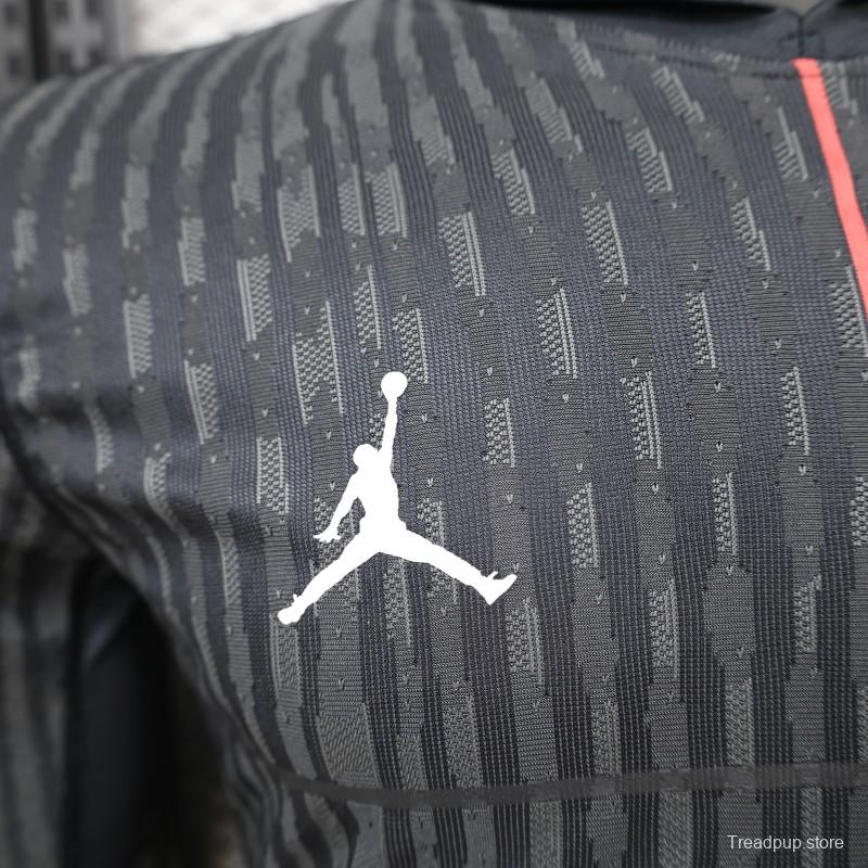 Player Version PSG 25/26 Paris Saint-Germain Black with Grey  Long Sleeve Jersey