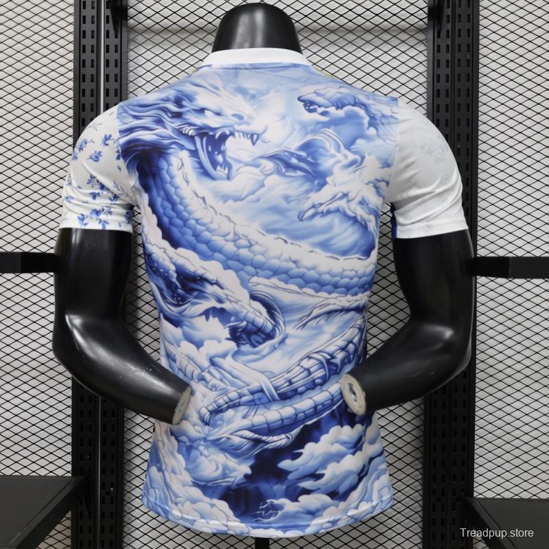 Player Version 2026 Japan Adidas Special Edition "Samurai Blue Dragon" Full Sublimation White Jersey