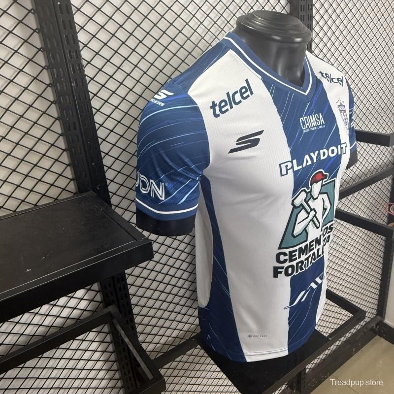 Player Version 25/26 CF Pachuca White & Blue Vertical Stripes Home Jersey