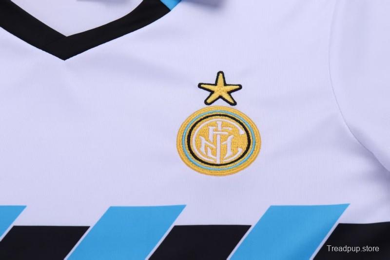 Retro 90/91 Kids Inter Milan White & Blue Away  Jersey
