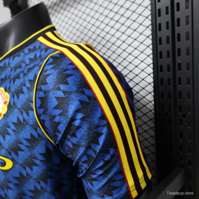Player Version 2026 Manchester United Blue with Black  Away Jersey