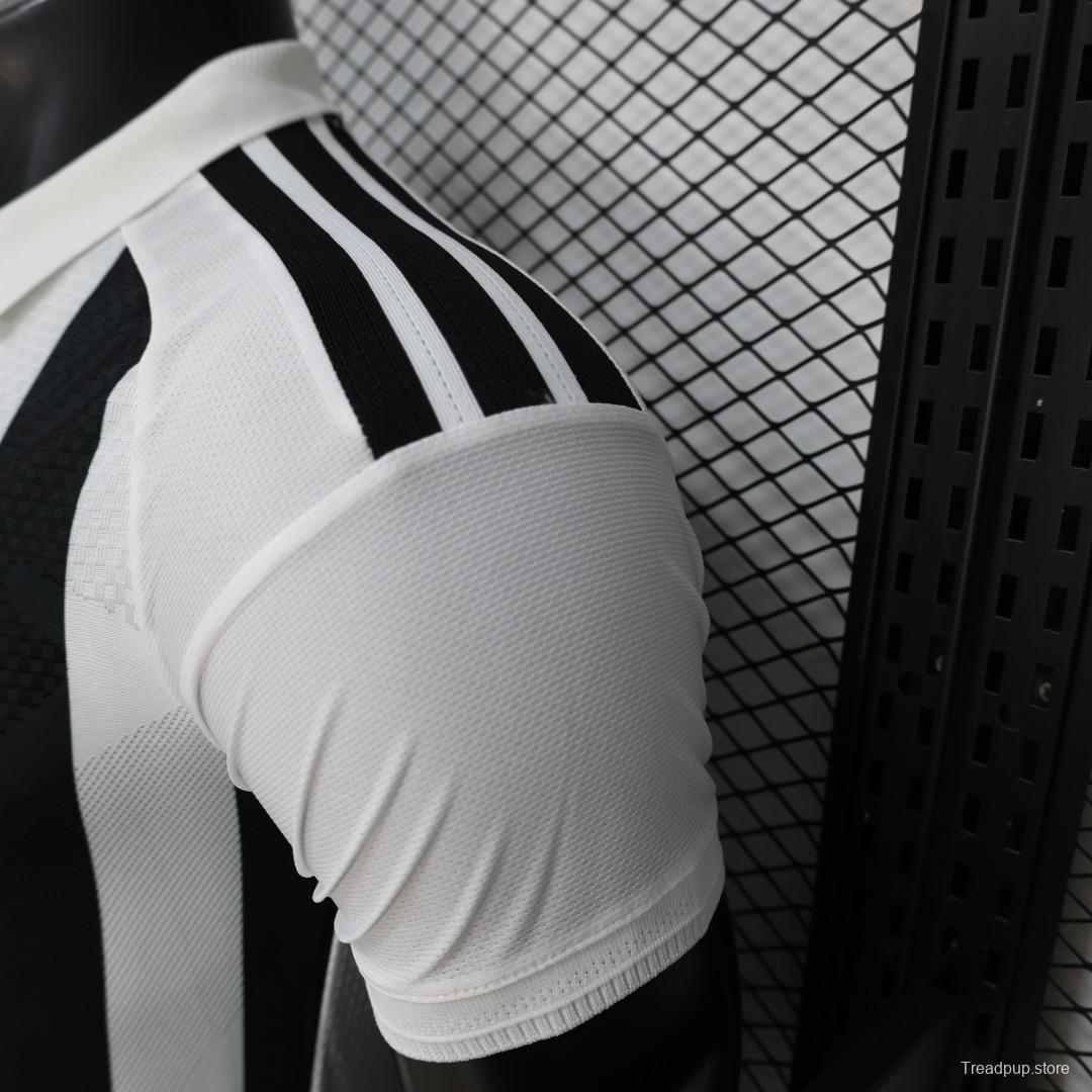 Player Version 26/27 Juventus Black & White Stripe Gold Detail Home Jersey