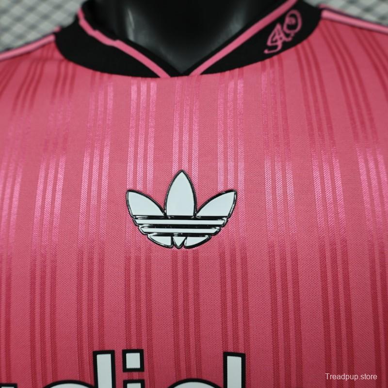 Player Version 2026 Adidas Originals Pink Stripe Retro Football Jersey