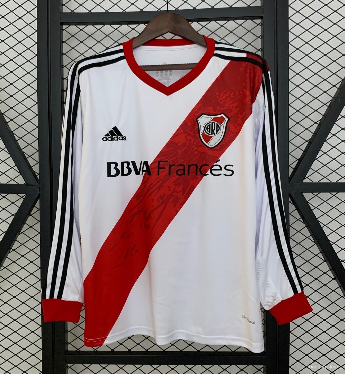 13/14 Retro Long Sleeve River Plate Home Jersey