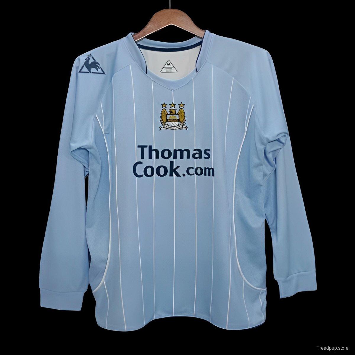 Retro 07/08 Manchester City Home Long Sleeve Soccer Jersey
