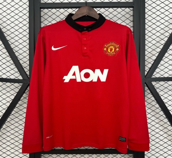 13/14 Retro Long Sleeve Manchester United Home Jersey