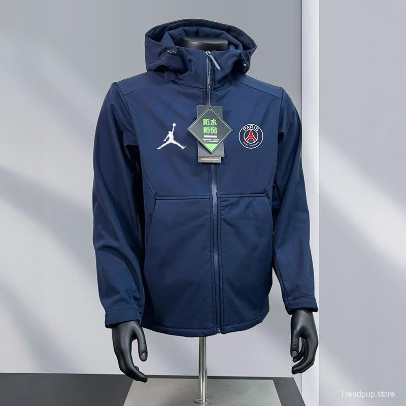 25/26 PSG White/Navy/Black/Olive Green Jordan Hooded Jacket