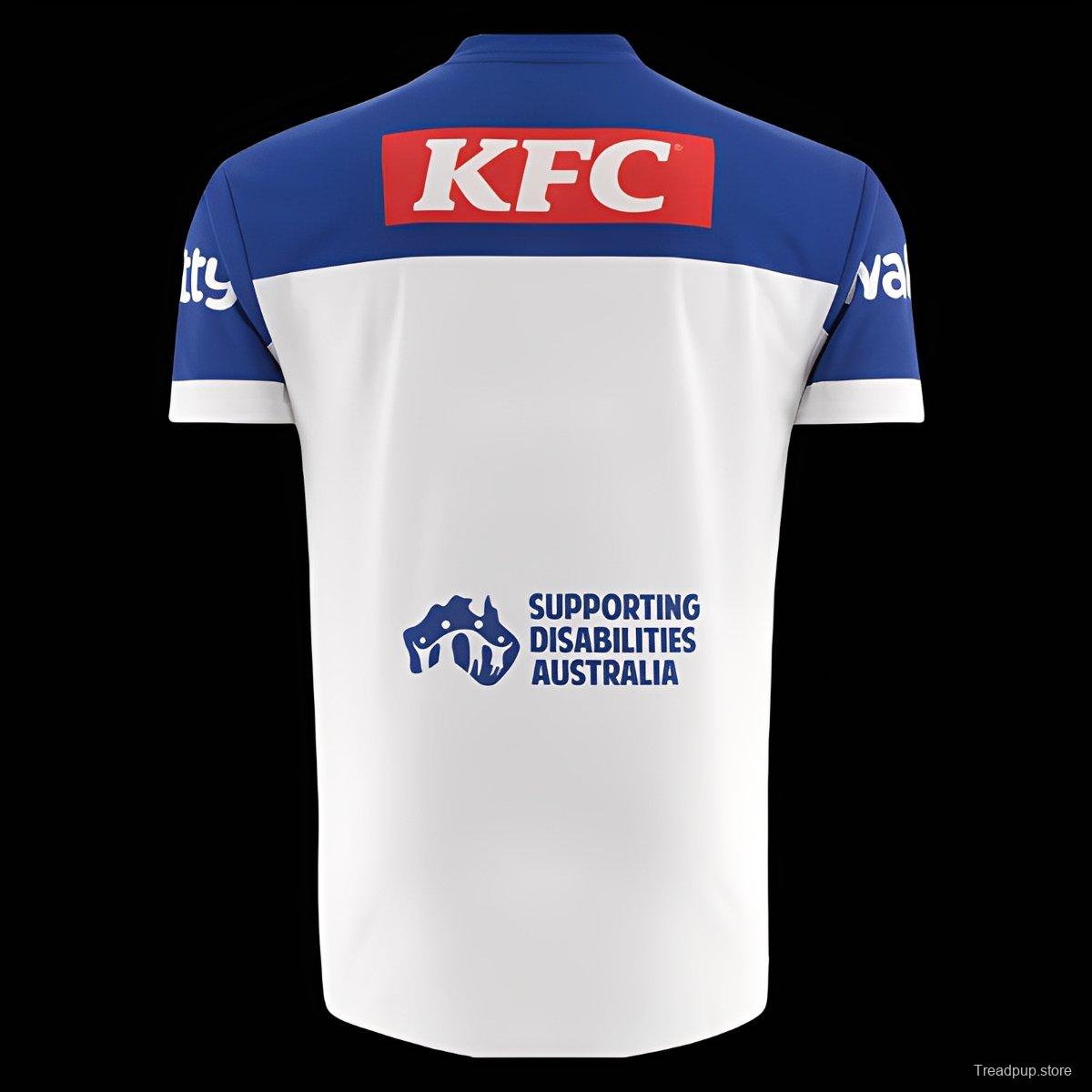 25/26 Canterbury-Bankstown Bulldogs White with Blue Shoulders Away Jersey
