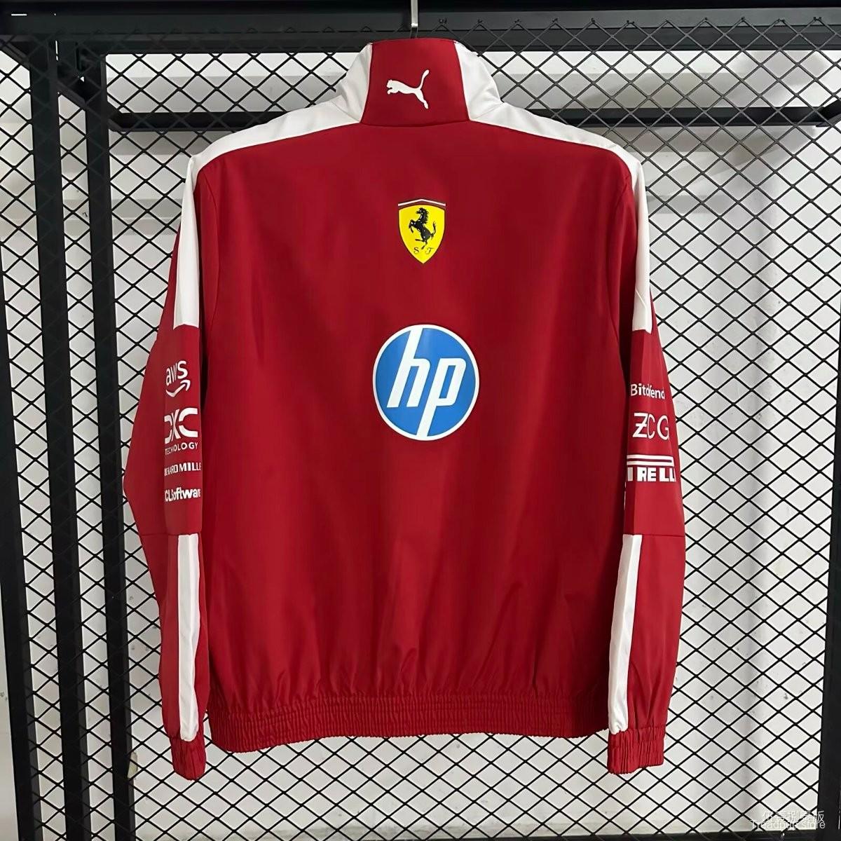 2026 F1 Ferrari Red Full Zipper Windbreaker