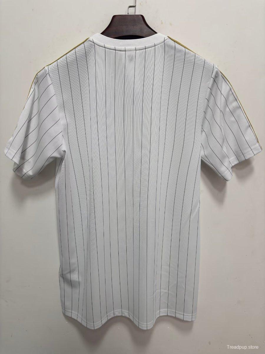 2026 Real Madrid Adidas Terrace Icons White Gold Jersey
