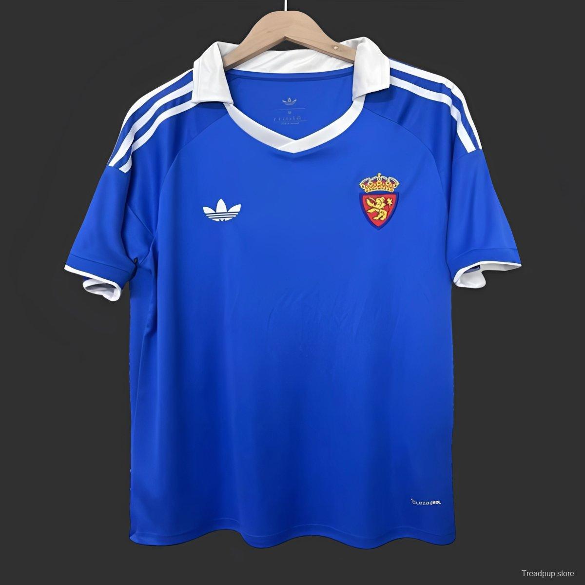25/26 Real Zaragoza Blue / White Remake Vintage Jersey