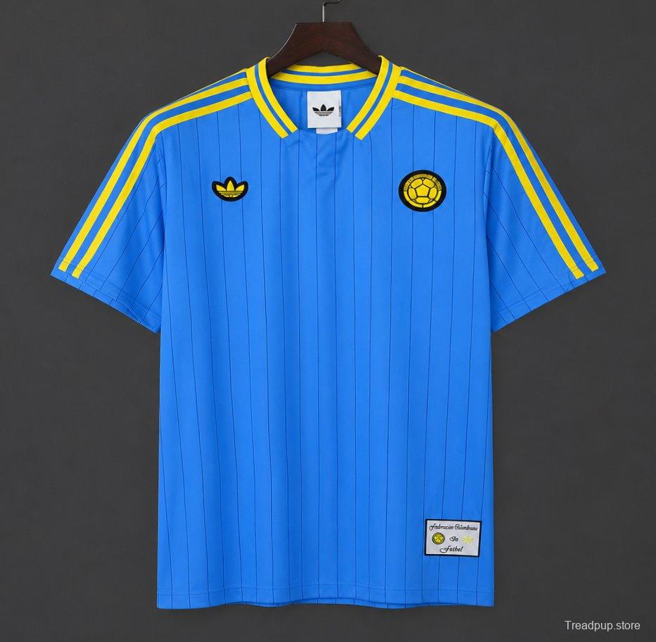2026 Adidas Originals Colombia Terrace Icons Blue Jersey