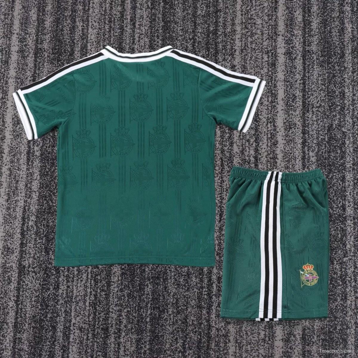Retro Kids 99/00 Deportivo de La Coruna Away Green Jersey